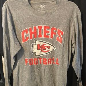 47 Red and Gray Chiefs Football Long Sleeve Tee